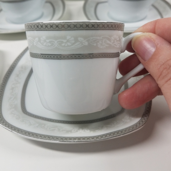 Alpine Cuisine Fine Porcelain 10pc Teacup and Saucer Set - Picture 3 of 12